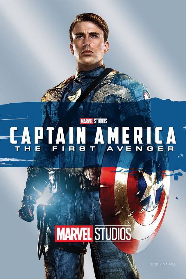 Captain America: The First Avenger poster art showing Steve Rogers in wartime uniform