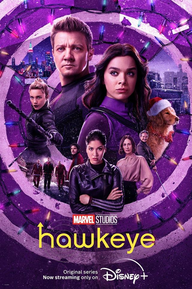 Official poster for Marvel Studios Hawkeye featuring Clint Barton and Kate Bishop