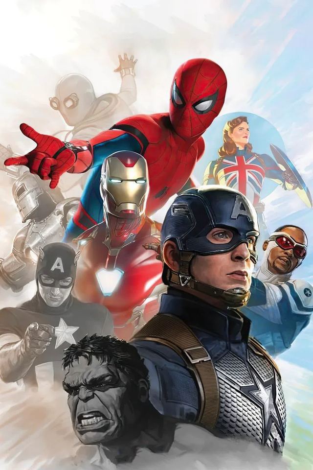 The Avengers 2012 theatrical poster with the full team lined up together