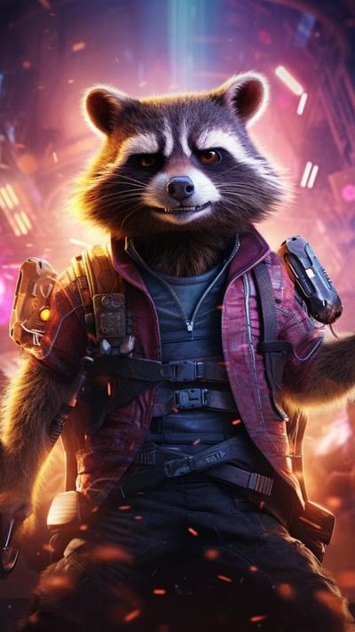 Rocket (Rocket Raccoon) — Marvel hero character art