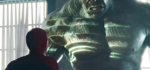 Spider-Man squares off against a rampaging Hulk inside the Damage Control facility.
