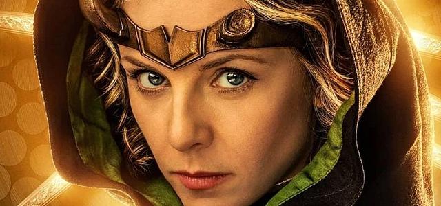 Sylvie in her hooded cloak and horned circlet, official Loki series key art